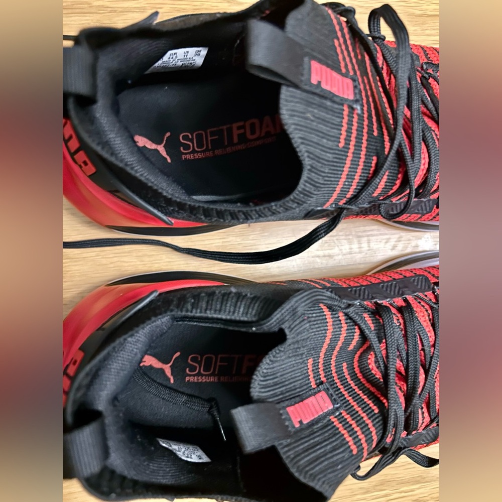 Puma Men's Black and Red Athletic Shoes - Picture 5 of 10